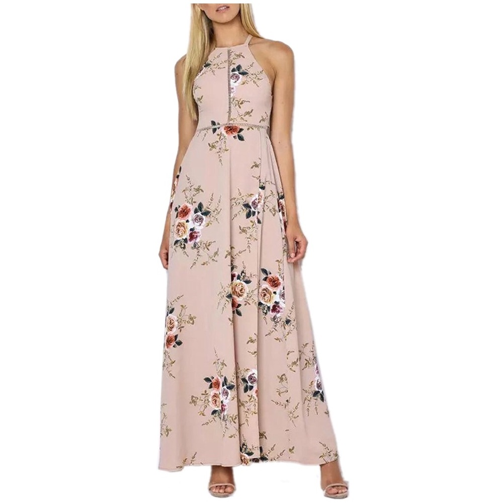 NEW Floral Maxi Split Dress Pink